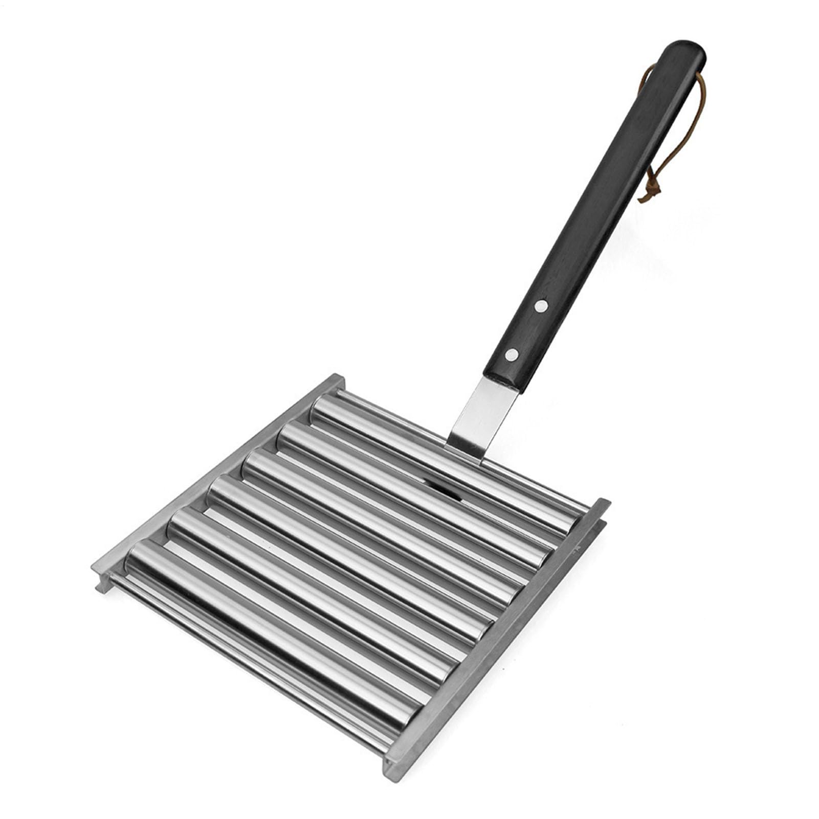 Grillroller de acero inoxidable duradero y mango de madera noble para asados