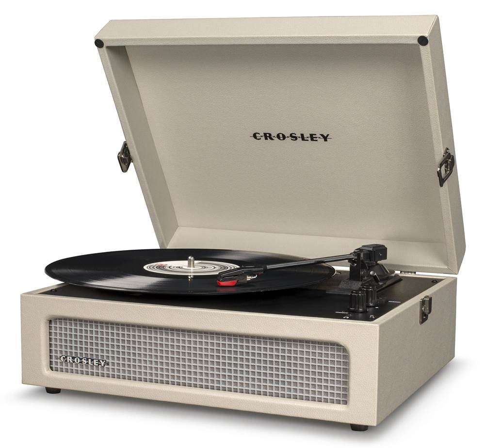 CrosleyVoyager Three-Speed Turntable with Built-In Stereo Speakers, Bluetooth and Pitch Control - Cream