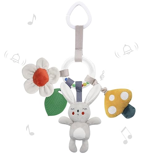 vocheer Juguetes de sonajero colgantes para bebé, de felpa suave, para cuna, cochecito, asiento de coche, campanillas de viento para bebés de 0, 3,