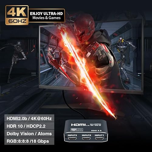 Miniatura 5 de avedio links Interruptor HDMI2.0b de aluminio 3 en 1 salida + tarjeta de captura de video HDMI 4K a USBTipo-C con micrófono HDMI Loop-Out