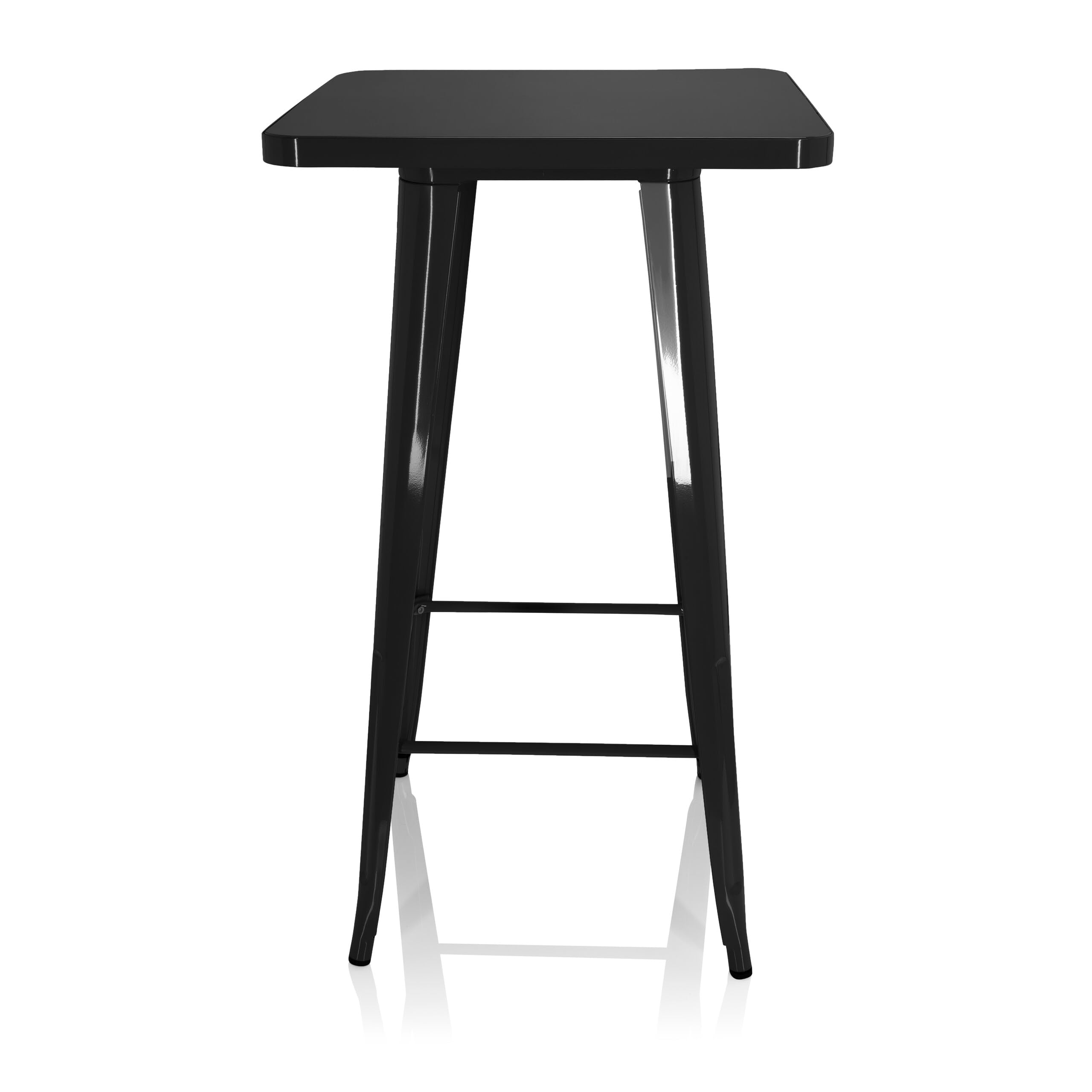 HJH Office 645060 Tavolo da Bar Metallo VANTAGGIO HIGH T Tavolo Alto Quadrato, Stile Industriale, Telaio in Acciaio Resistente, Nero