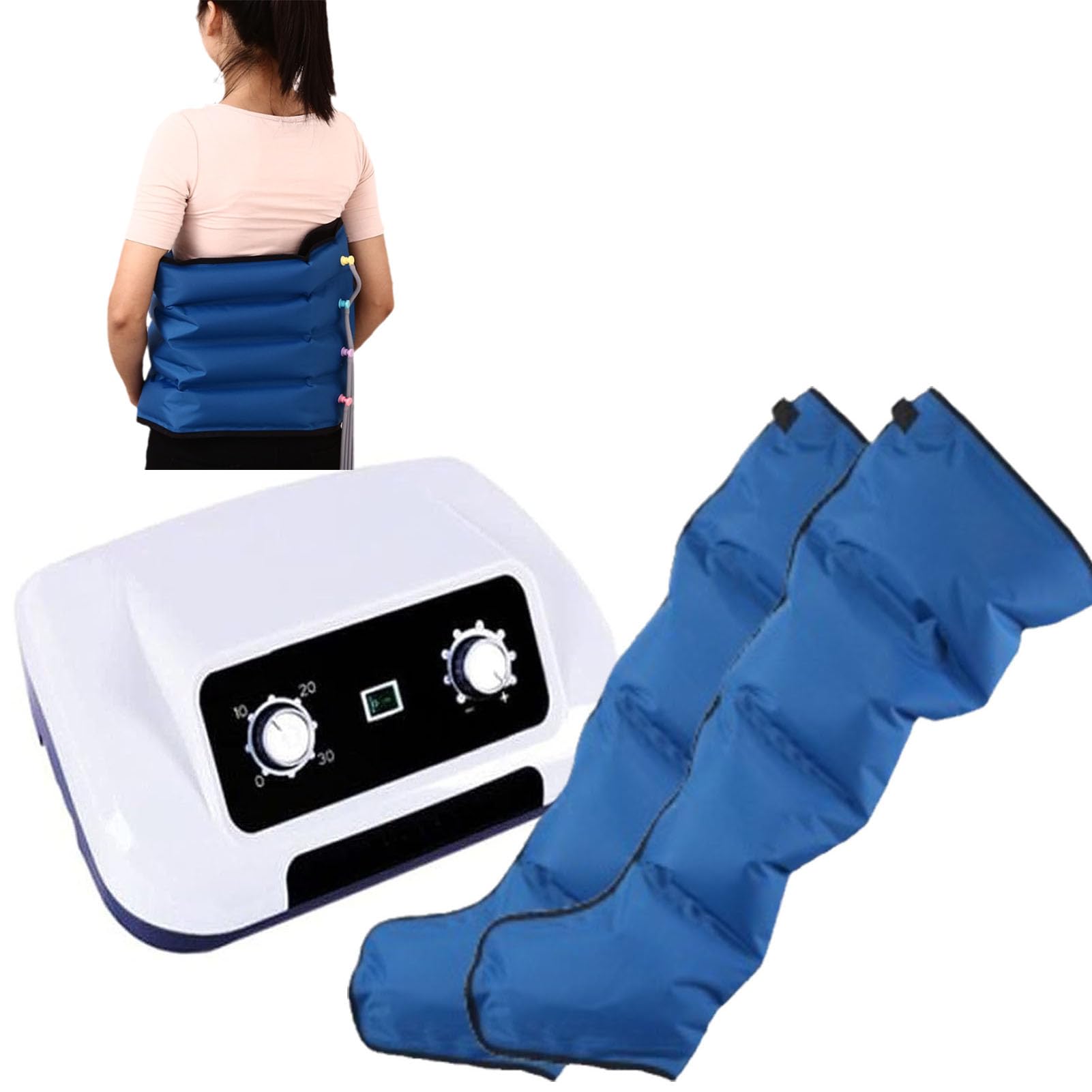 Massaggiatore Elettrico per Gambe a Pressione d'Aria, Massaggiatore Linfodrenante, Avvolgere Vita Braccia Gambe Caviglie Macchina da Massaggio, Aiuta Ad Alleviare Gonfiore E Dolori da Edema