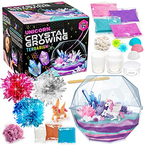 Original Stationery Grow Your Own Crystal Dinosaur Terrarium Kit, Alles-in-Einem Einhorn, Set zum Züchten von 3 Kristallen, Kreatives Experiment für Mädchen