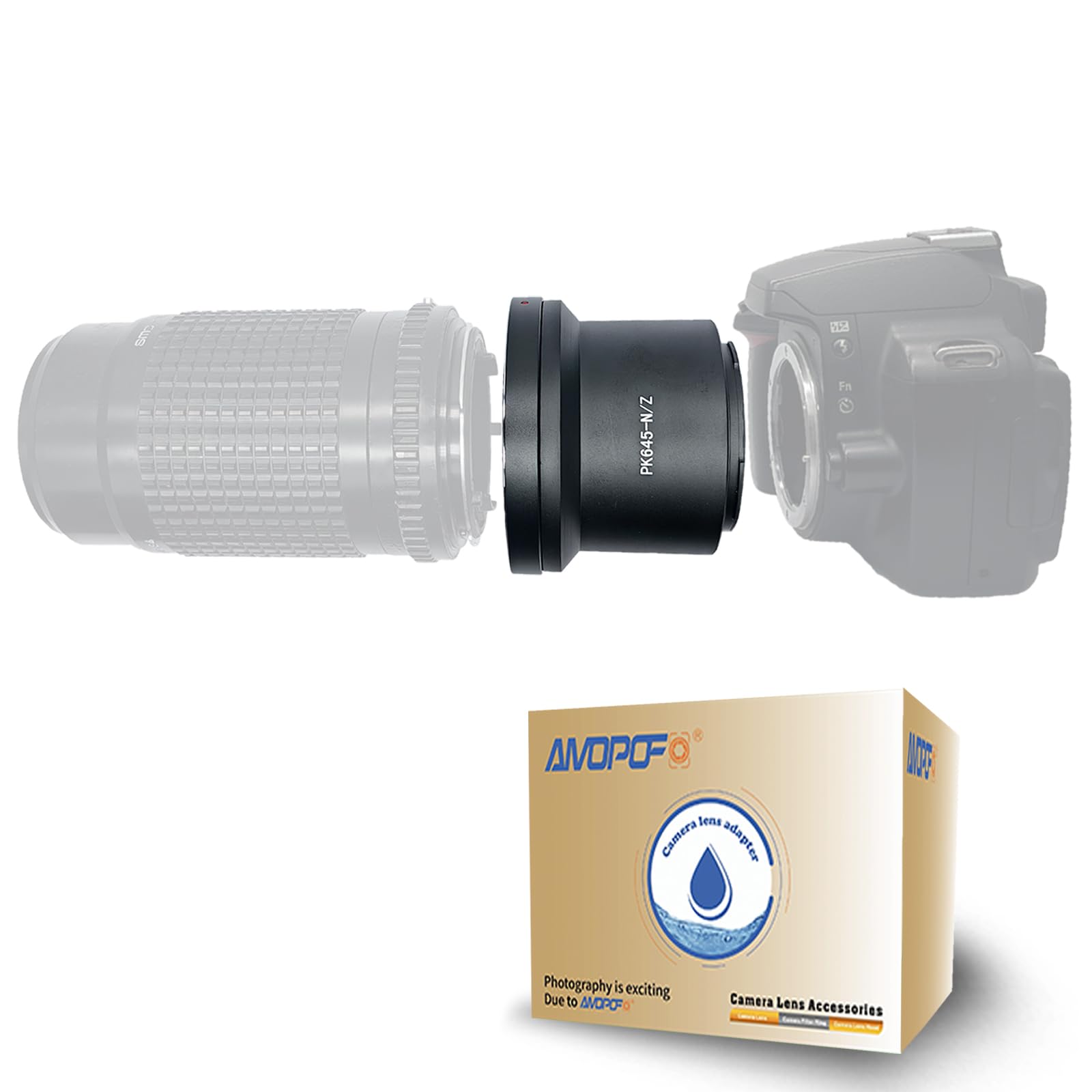 Compatible with for PK645 PK645 Lens to for Nik/Z Mount Z6 Z7 Z50 Full Frame Camera .PK645 to Nik/Z Lens Adapter