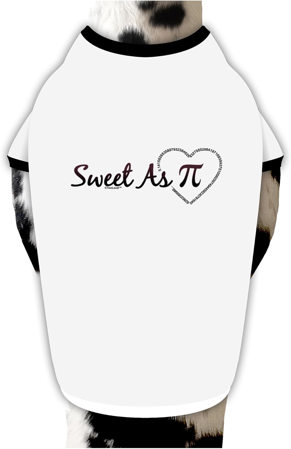 TOOLOUD Sweet As Pi Dog Shirt White with Black XL