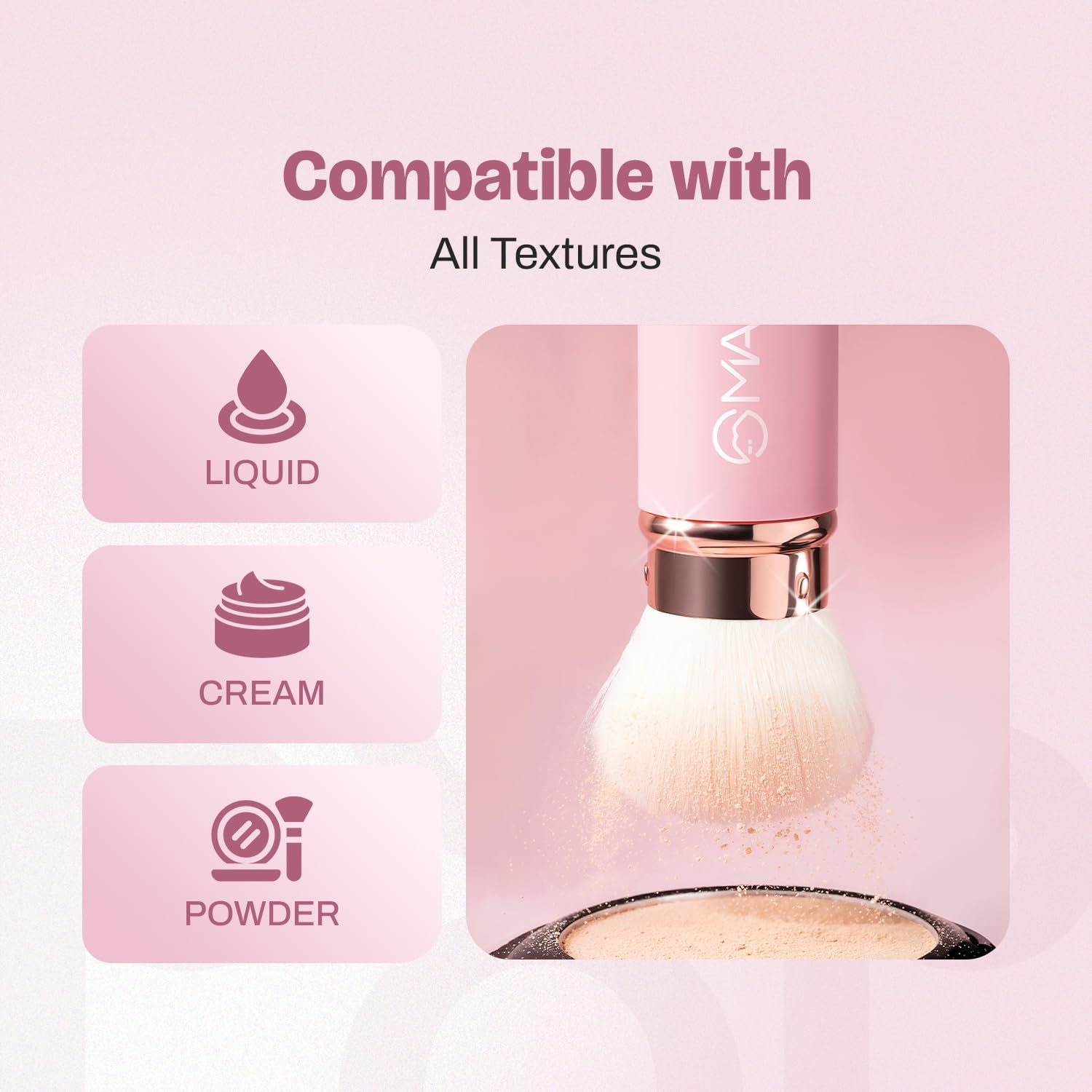 MARS Pop Retractable Brush | Airbrush Kabuki Finish | Flawless High Coverage | Ultra-Soft Bristles | Multi-Functionality | Travel-Friendly | Easy to Clean