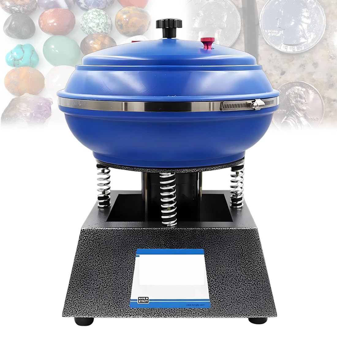 QianCruxtacy 6.2L Vibration Jewelry Polishing Machine, Professional Electric Tumbler with Adjustable Amplitude, for Efficient Polishing and Cleaning of Metal Parts, Gemstones, Jewelry Accessories