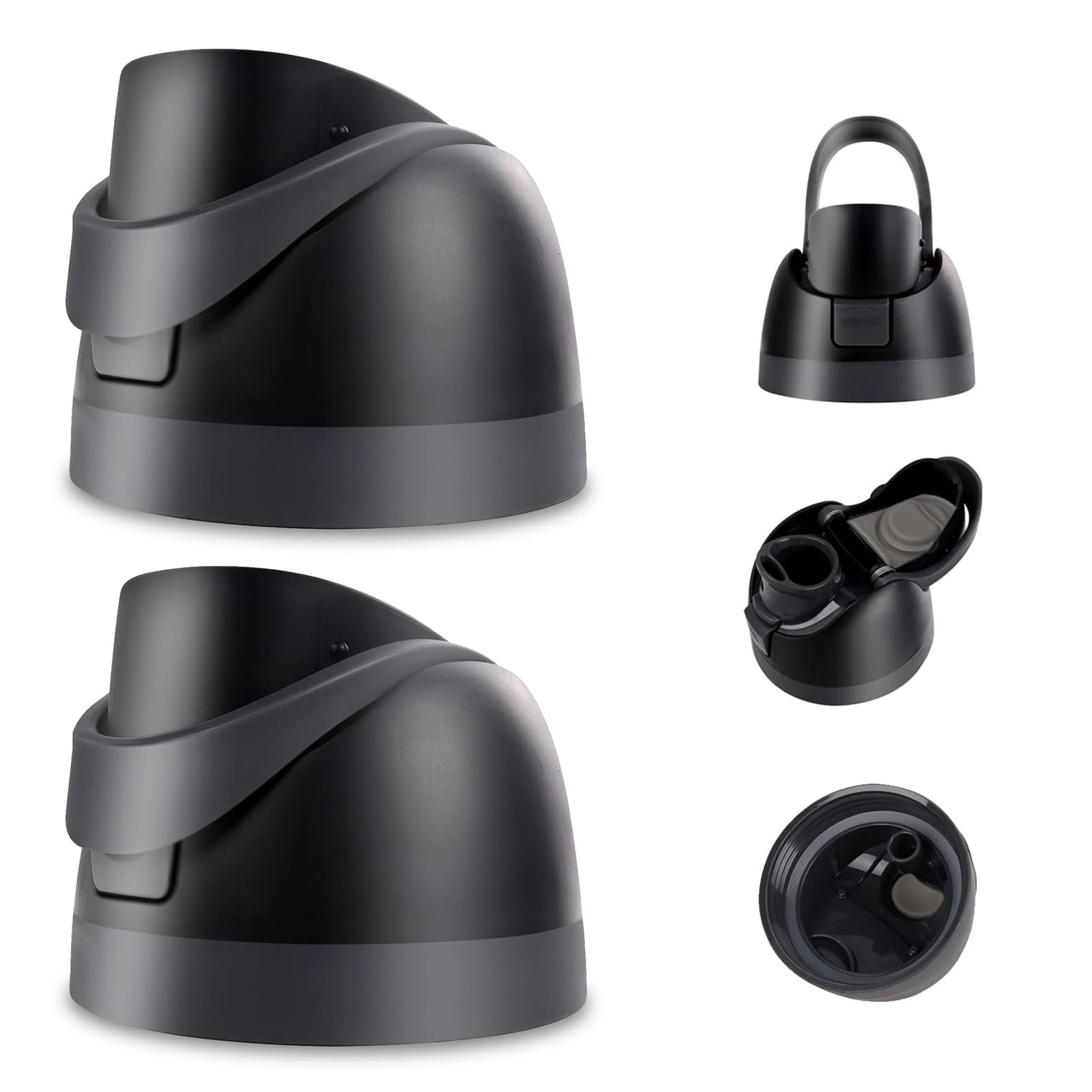 2 Pack Replacement Lid for Owala Freesip, One Button Water Bottle Top Replacement Cap Compatible with Owala Cup 16oz 24oz 32oz 40oz, Leakproof Replacement Accessory, BPA-Free (Black)