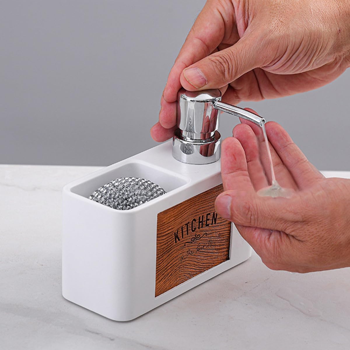 Dispensador de Loción para Manos y Lavavajillas en Cocina y Baño, Material Resina y Abs, Diseño Elegante y Mantenimiento Fácil