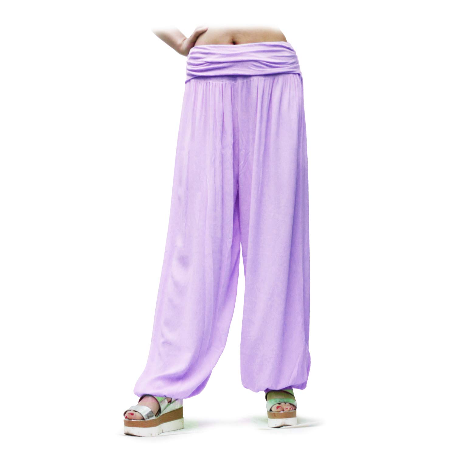 GLAMEXX24 Pantaloni Donna Harem Comodi Sciolto Leggeri Pantaloni Estivi Donna Leggeri Pantaloni con Tasche Freschi per Casa Tempo Libero e Sport Yoga Jogging Danza Pilates, M-L, XL-3XL