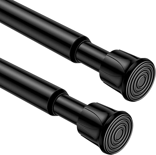 Zipglo 2 barras de tensión de 28 a 48 pulgadas, barra de cortina de tensión plateada, barra de cortina ajustable, antideslizante, sin taladro, barra