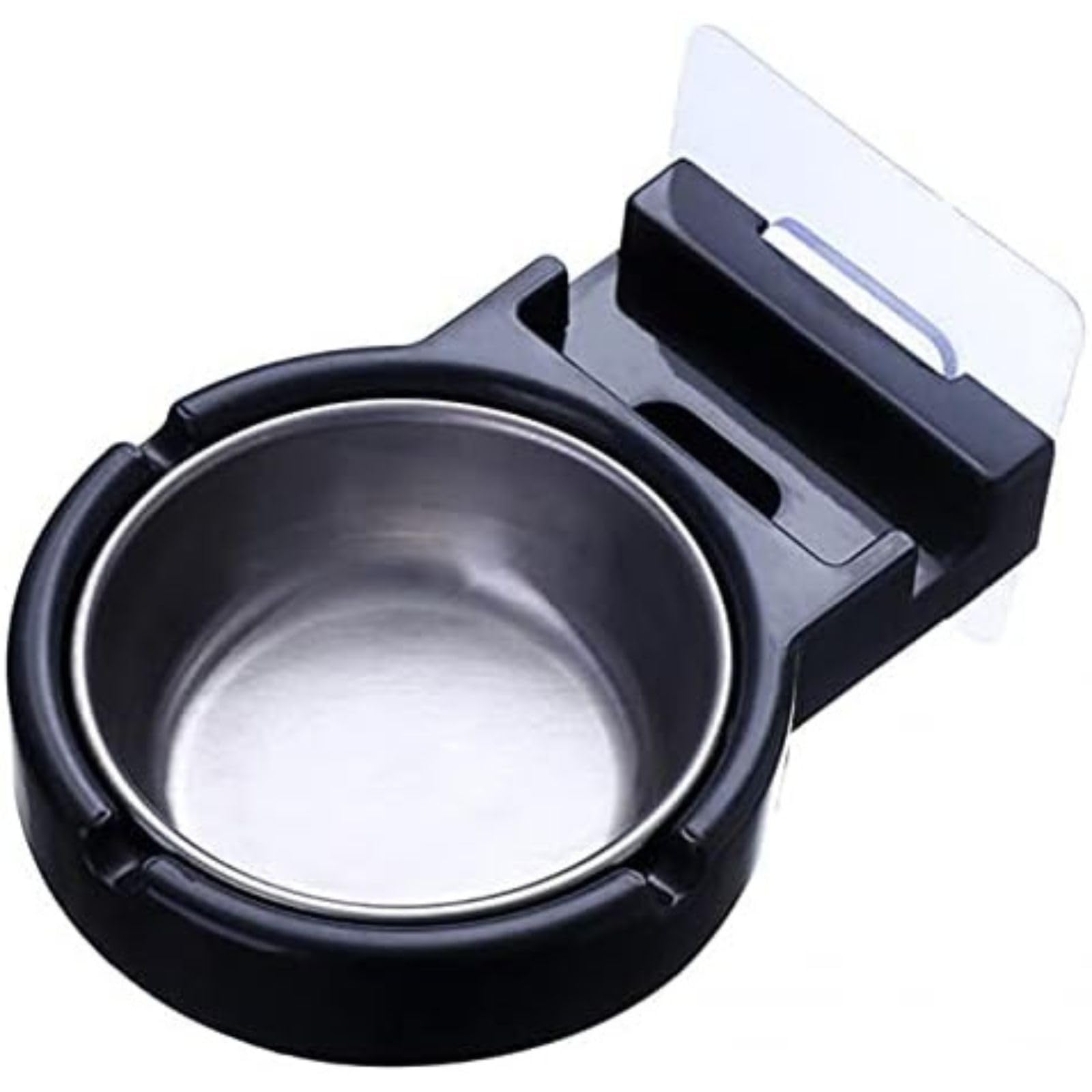 BEYTEQ Ashtray Portable Ashtray Wall Stainless Steel Pocket Smoke Holder Storage Cup for Toilet Home Office Cigarette Tools Case for Smokers for Outdoor Use (Black)-image-8