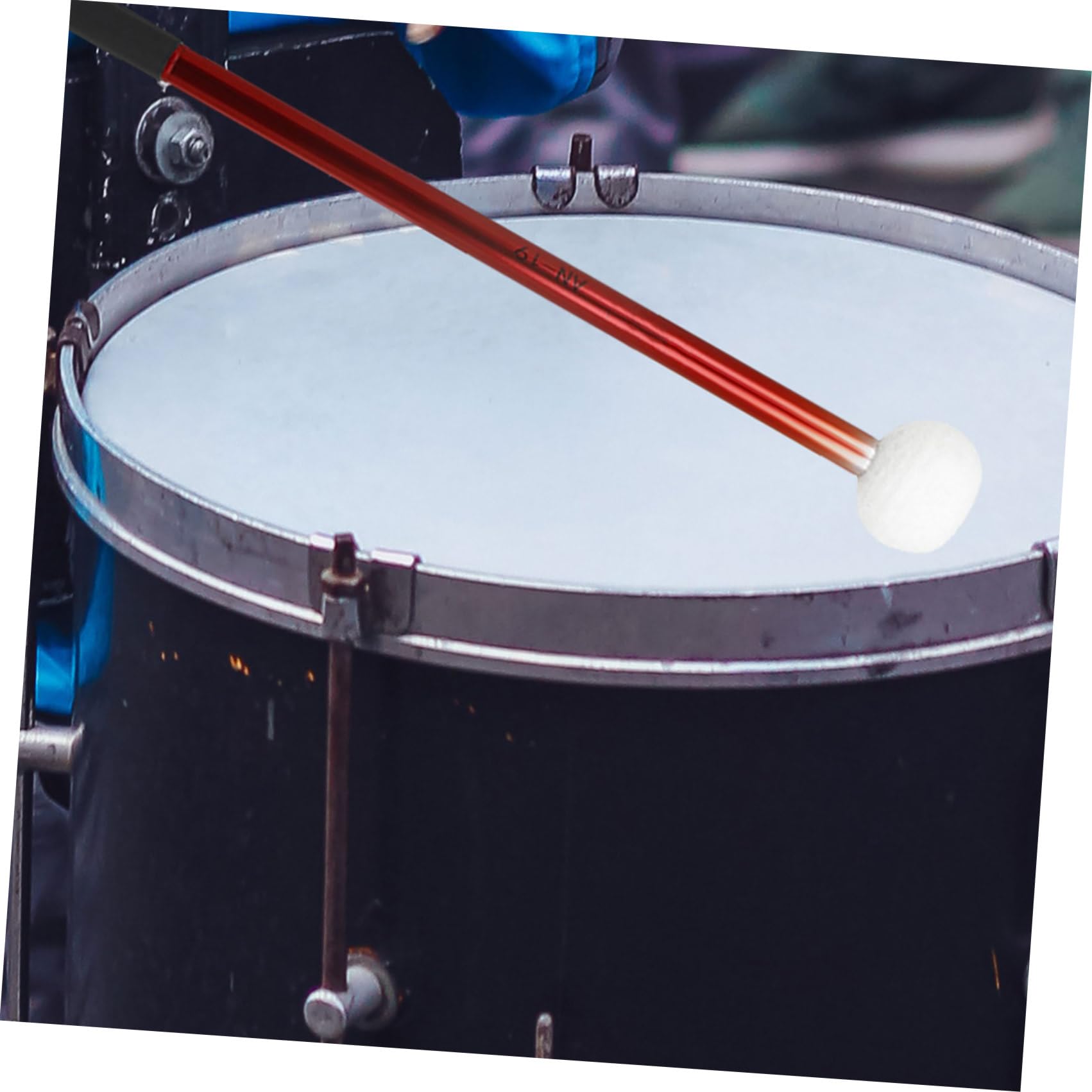 TOYANDONA 2 Mazos con Cabeza de Fieltro para Bombo y Tambores de Marcha, Ergonómicos, con Par de Baquetas, para Instrumentos de Percusión