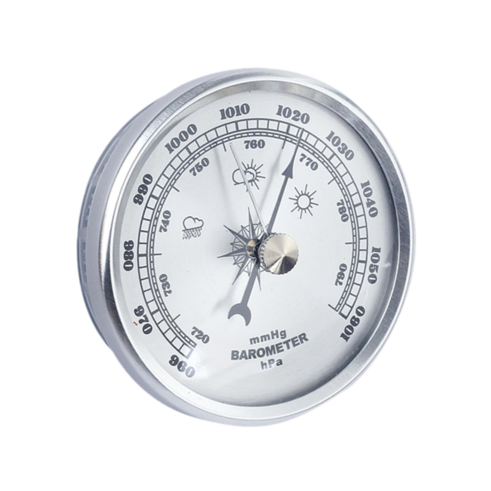 kesurpae Barómetro aneroide de Pared Empotrado, manómetro de presión atmosférica precisión, diámetro Interior 20 mm, manómetro presión atmosférica analógico Pared, Plata — view 3