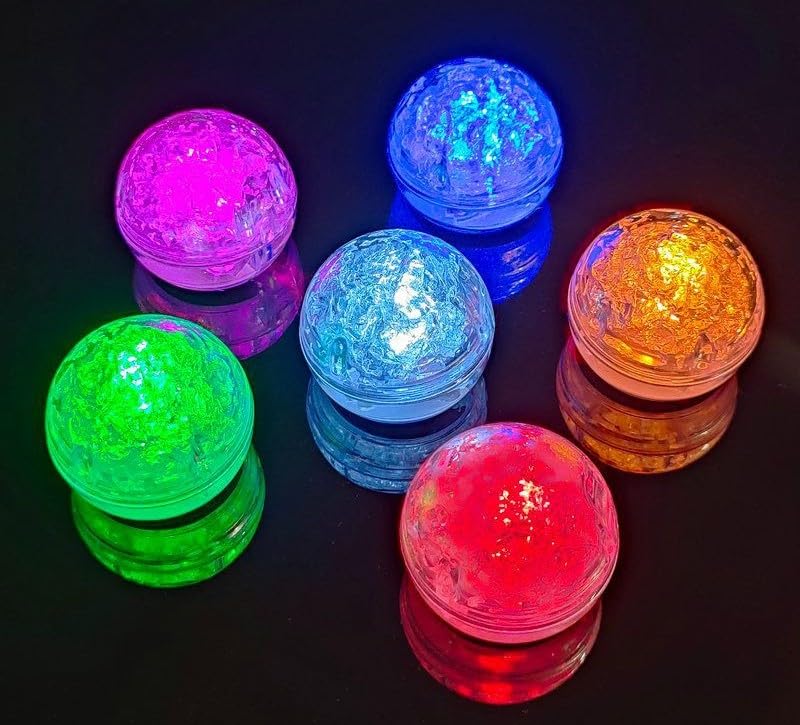 Maimeili 12 Pcs Colorful Led Ice Cubes Sensor Waterproof Ice for Drinks Bar Supplies Halloween Christmas Wedding Home Decoration Party