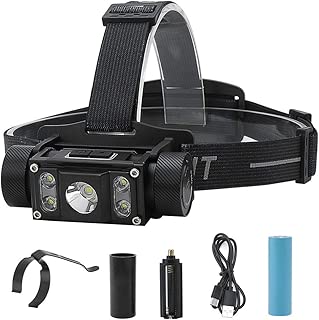 Boruit 6 modes 3000 lumens 5 LED unique headlamp, IPX4 water resistant 4000mah capacity,Type-C USB Rechargeable great for you working,Camping and Hiking Gear - coolthings.us