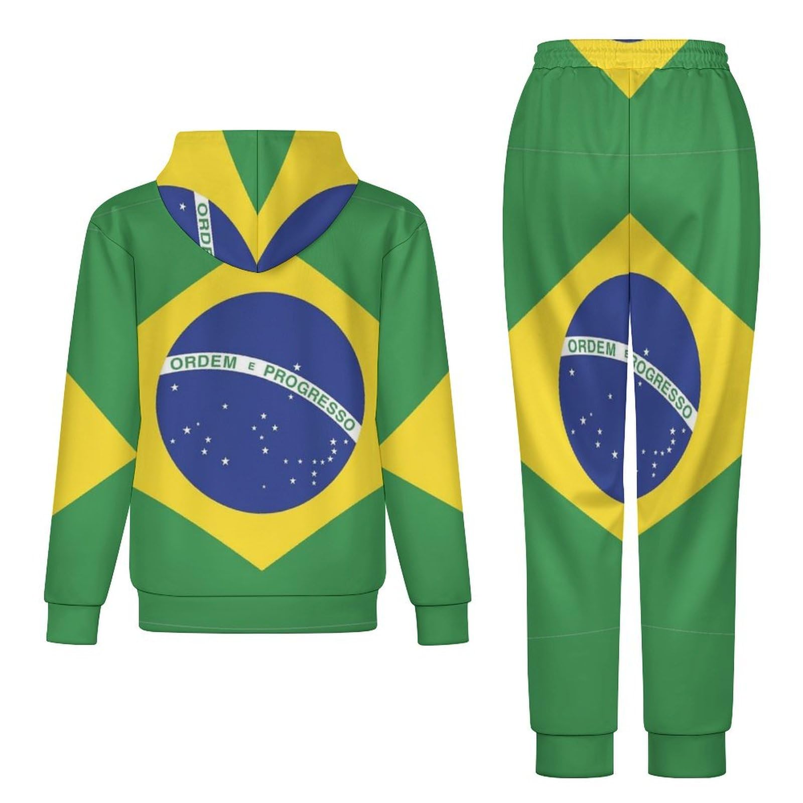 Tuta Da Donna Set Completo Da Salotto Set Da 2 Pezzi Tute Da Uomo Con Bandiera Brasiliana Manica Lunga Abbigliamento Sportivo Unisex Moda Casual Tuta Da Ginnastica Autunno Inverno