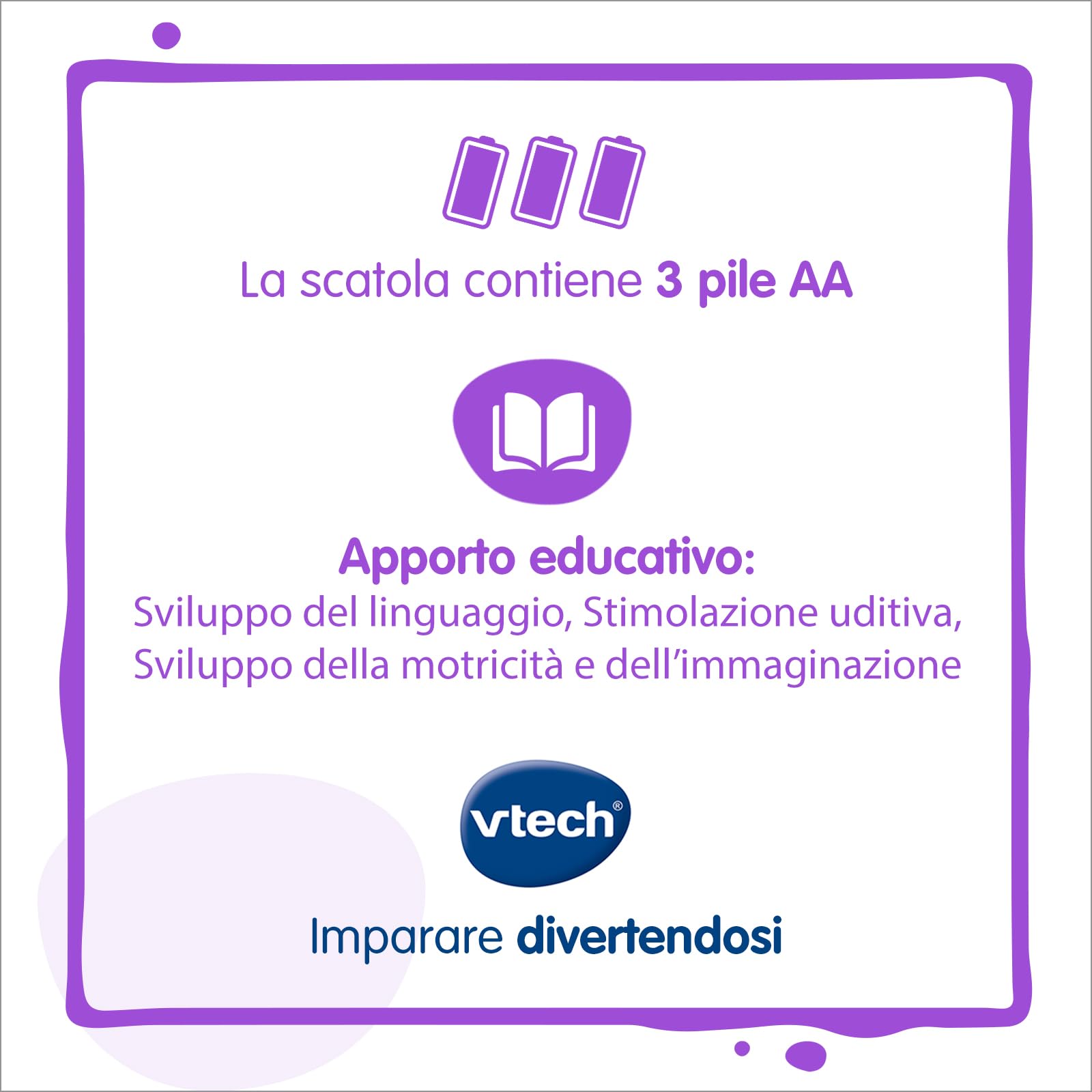 VTech Wisky, Micio Giradischi, Giradischi per Bambini, 5 Dischi Fronte-Retro, Regolazione Volume, Valigetta Inclusa, 6 Canzoni, Lingua Italiana, Batterie Incluse, 1-4 Anni