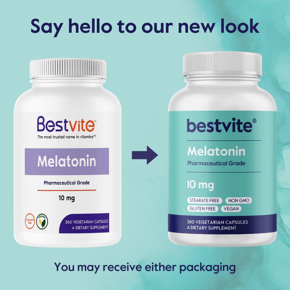 BESTVITE Melatonin 10 mg (360 Veg Caps) - No Stearates - Vegan — Amazon image 7