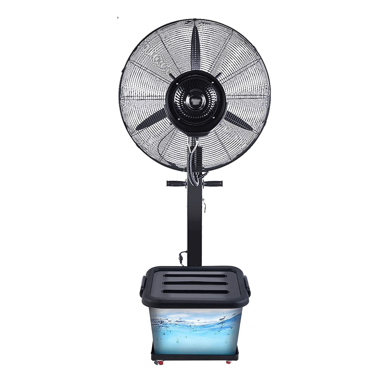 JKJZSALJ Cooling Misting Floor Fan,Humidifying Spray Fan,Oscillating Pedestal Fan,Commercial Outdoor Fan For Home,Office,Shop,3-Speed Adjutment,Black-75Cm,Black,75cm
