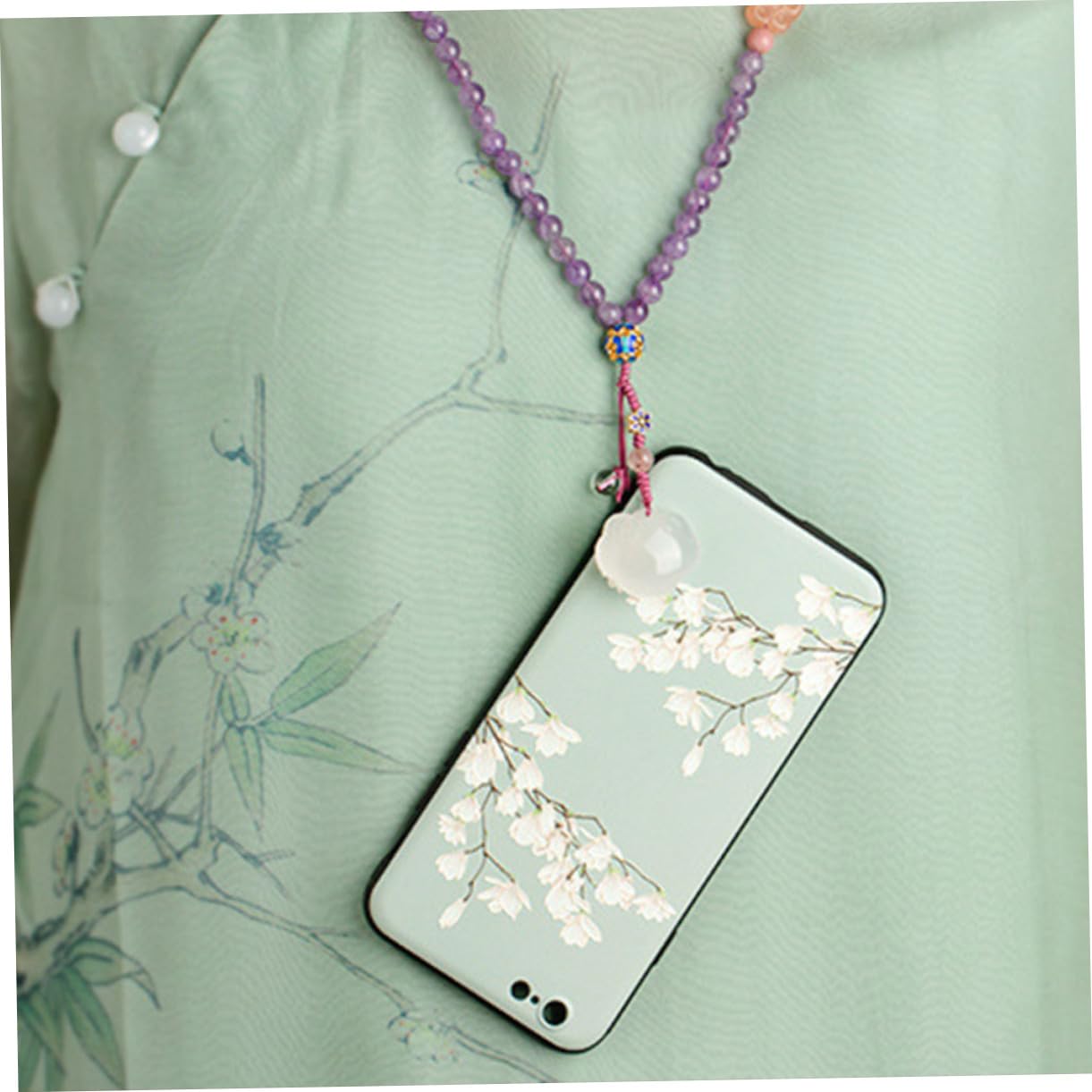 Operitacx Naturale per Smartphone Cordino Decorativo per Telefono e Resistente Viola