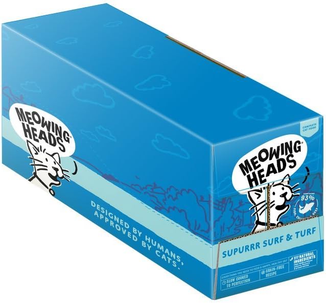 Meowing Heads Wet Cat Food, Surf & Turf, 93% Natural Fish, Chicken & Beef Pouches with No Artificial Flavours - Image 3