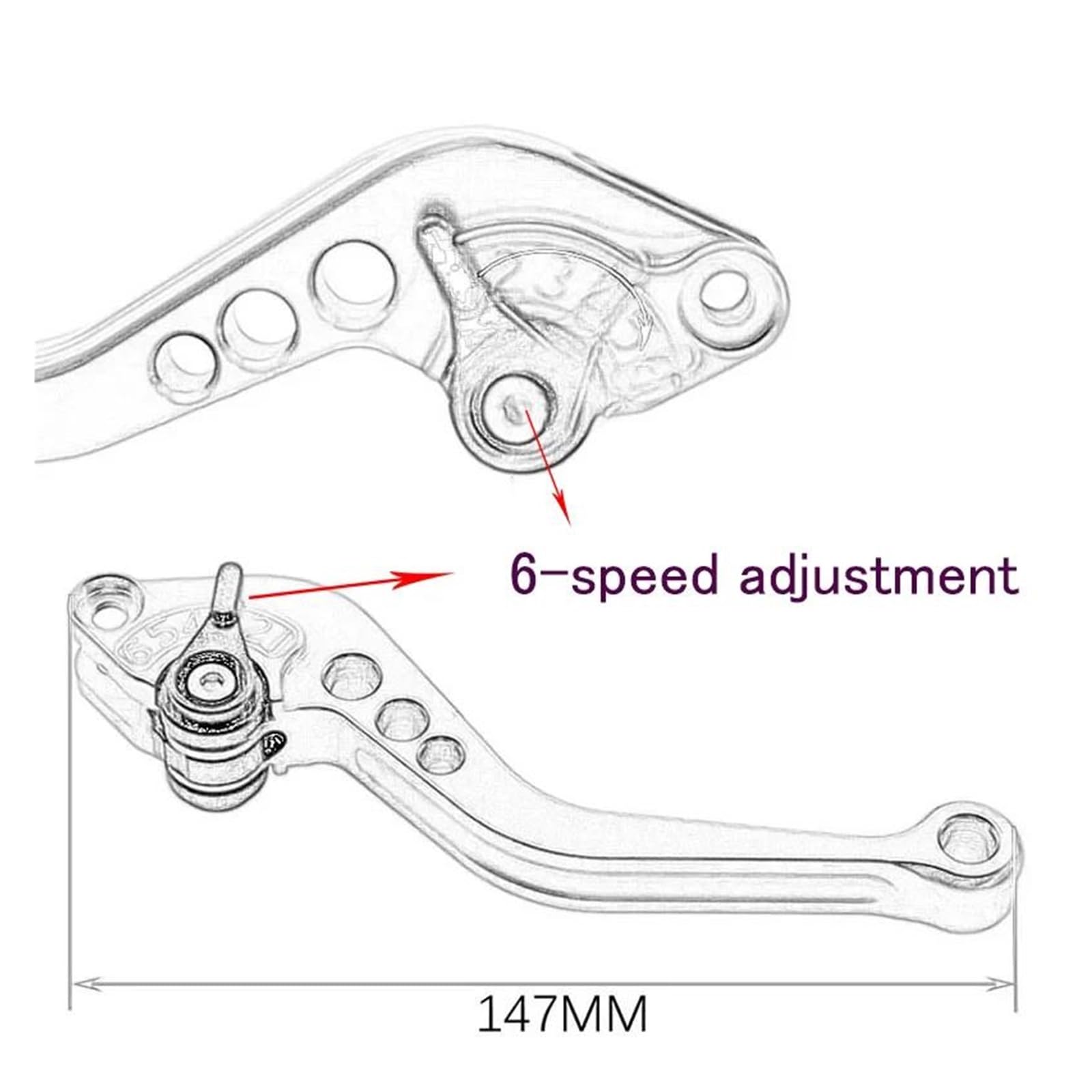 Leve Manubrio Per Rebel 300 500 Per CMX300 Per CMX500 2017-2022 2023 2024 Leva Di Regolazione A 6 Velocità CNC Regolabile Freno Del Motociclo Frizione Leve Freno Frizione(5)
