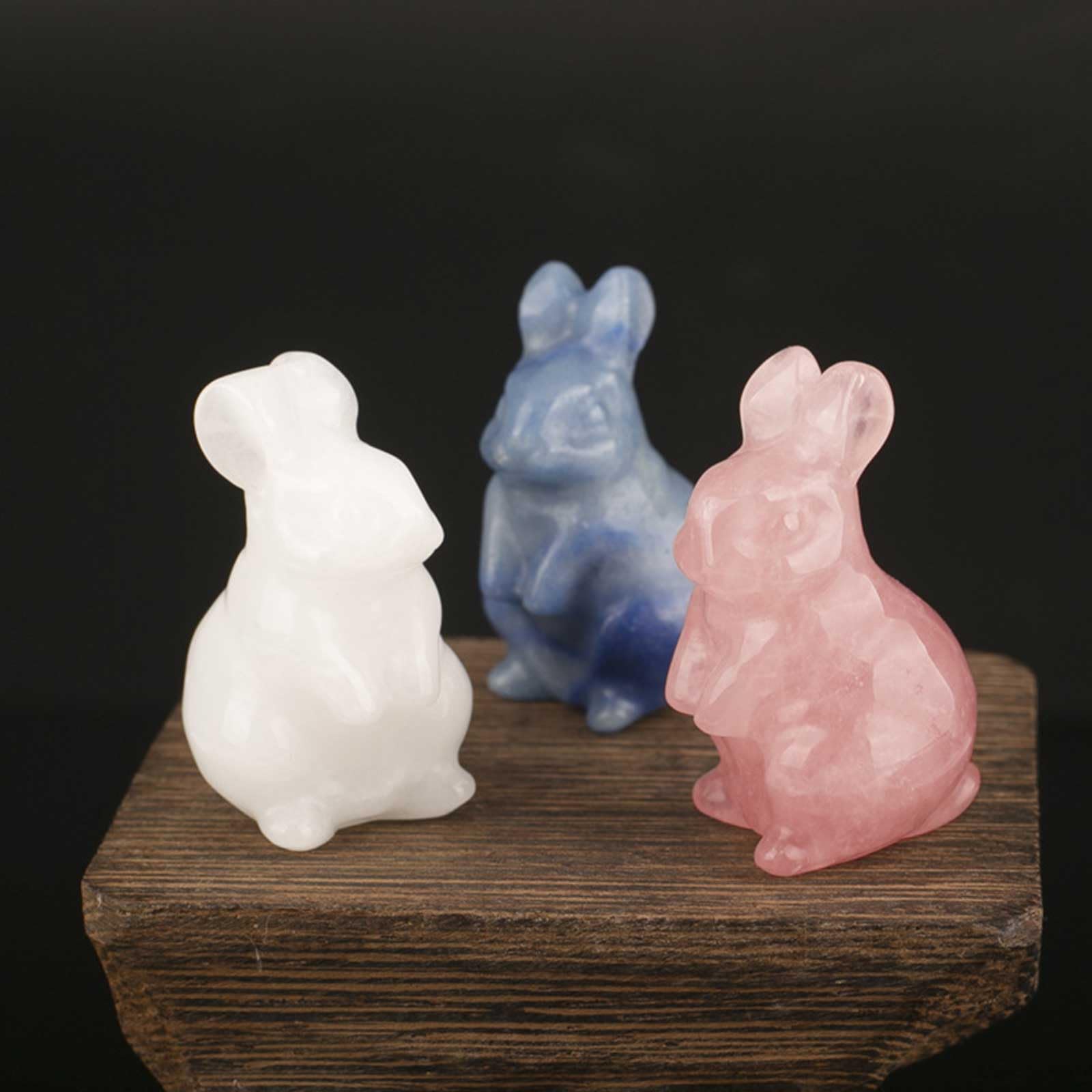 Figura de Conejo con Piedras Preciosas, 1,5 Pulgadas, Juego de 5