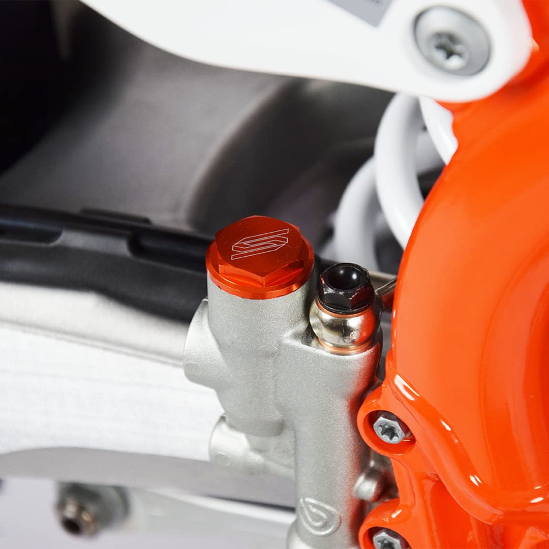 SCAR Coperchio Vaschetta Olio Freno Posteriore Compatibile con KTM SX SXF EXC TPI EXCF SMR 125 150 250 300 350 450 04-26 - Arancione