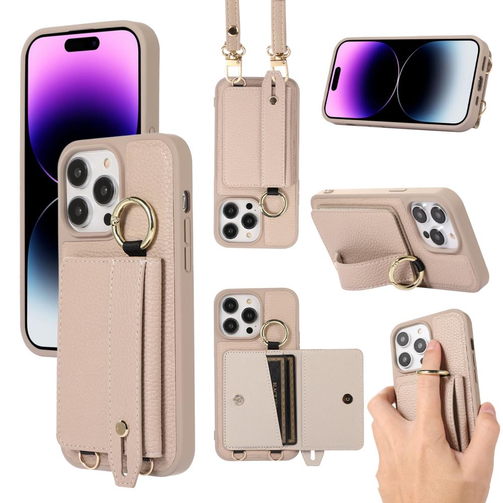 Étui portefeuille en cuir de qualité supérieure avec couvercle de carte iPhone 14 Plus