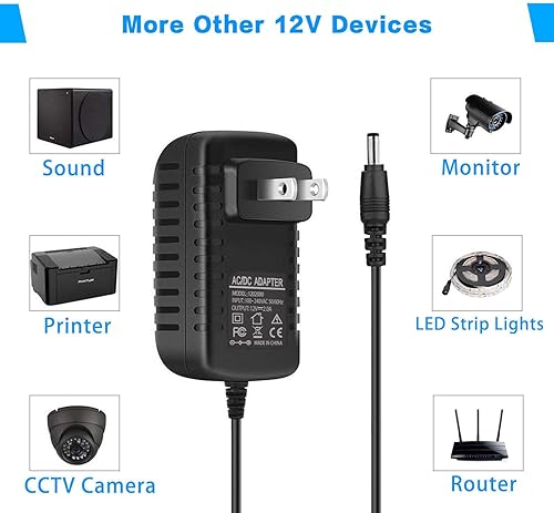 Miniatura 5 de 12V 2A 24W Fuente de alimentación AC 100V-240V a 12V 2A Adaptador montado en la pared 12V Conmutación para DC12V CCTV Cámara LED tira luz rc