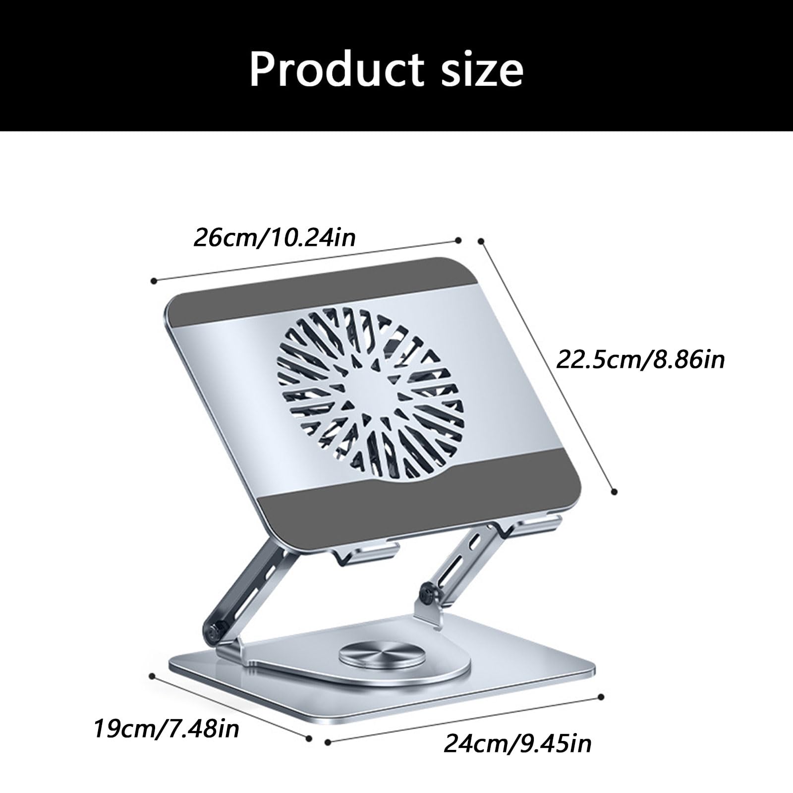 Supporto per laptop rotante magnetico con, Grey STANDARD