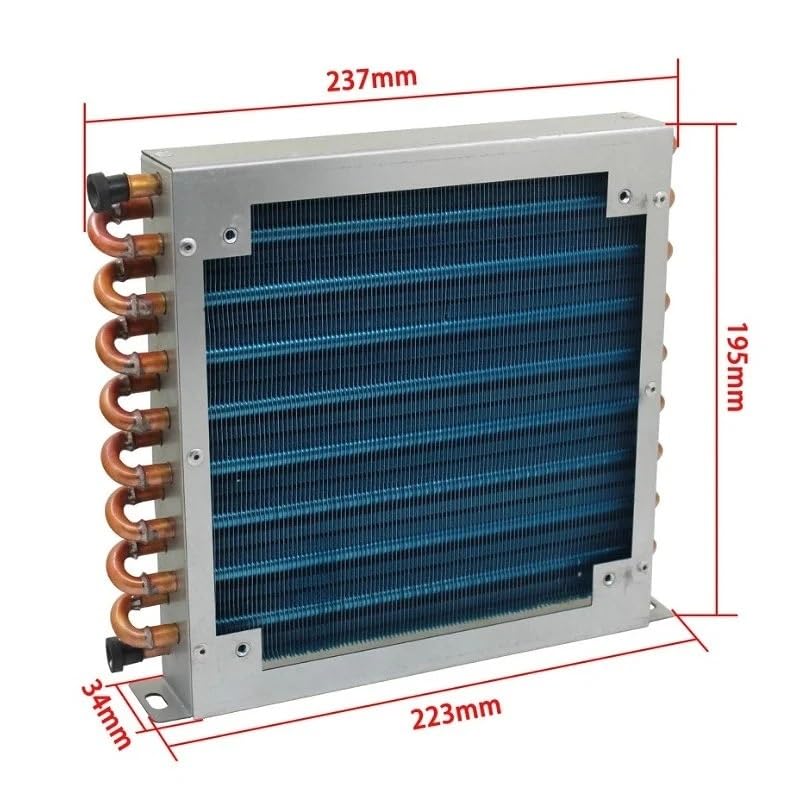 Kühlschrankkondensator, Gefrierschrank, Luftgekühlt, Wassergekühlt, Aluminium | 7-mm-Lamellen- und Kupferrohr-Wärmetauscher mit kleinem Gehäuse(B)