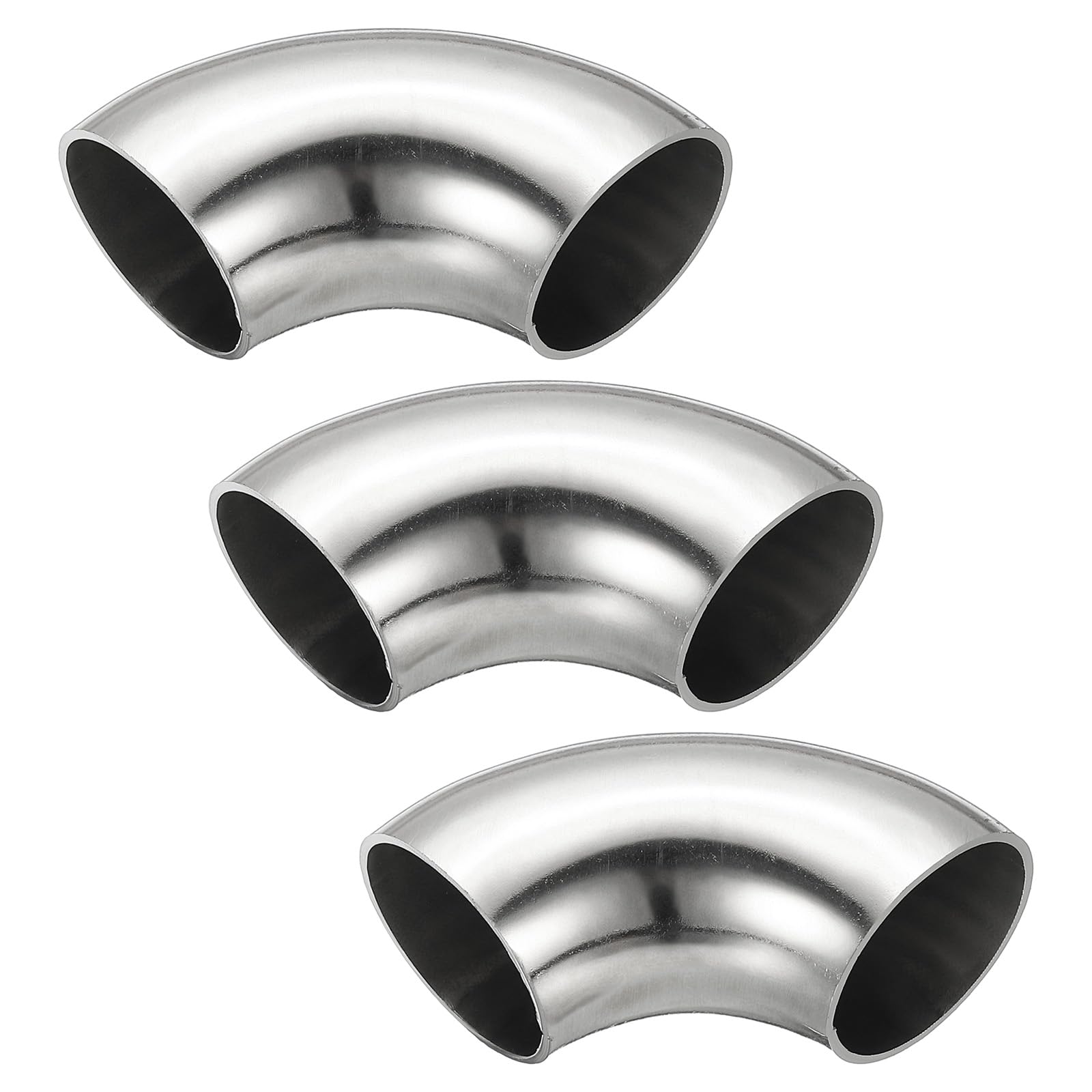 PATIKIL 3Pcs Gomito A 90 Gradi Con Animazione, Gomito Per Scarico In Acciaio 32mm OD Connettore Per Tubazione Di Scarico Acciaio Inox 304 Per Tubo Di Scarico Corrimano HVAC
