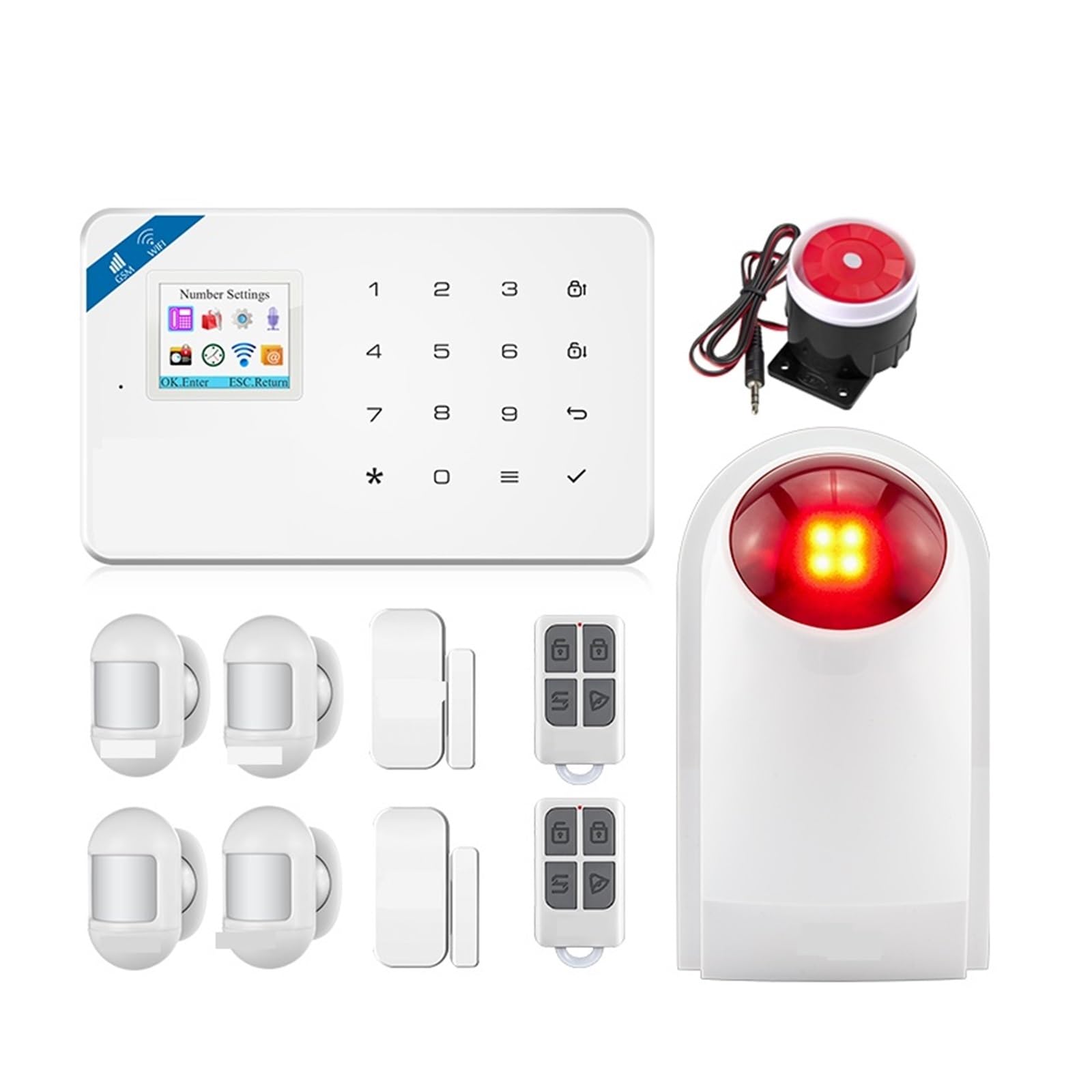 Sistema de Alarma para Casa, de alarma de seguridad SWIFI GSM, Kit de Sensor de ventana de puerta, trabajo inteligente Tuya, for seguridad del hogar, Detector de movimiento antirrobo,para el hogar(KI