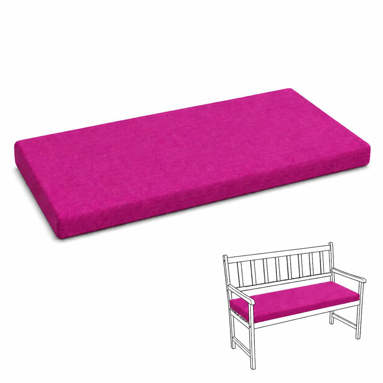 PTKG Long Cushion Linen Fabric Washable 2 Seater Bench Cushion