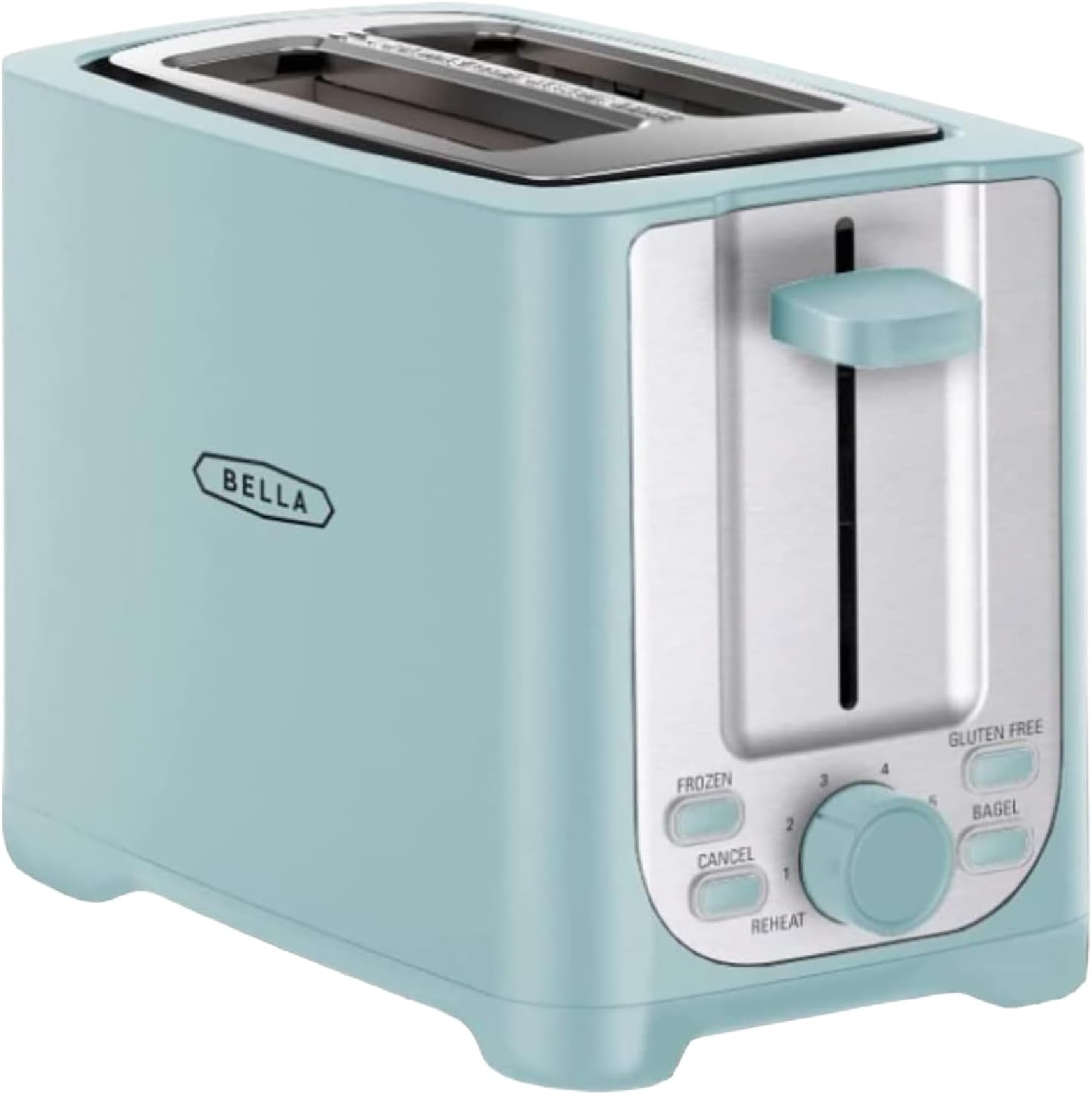 BELLA 2 Slice toaster, Stainless Steel and Aqua