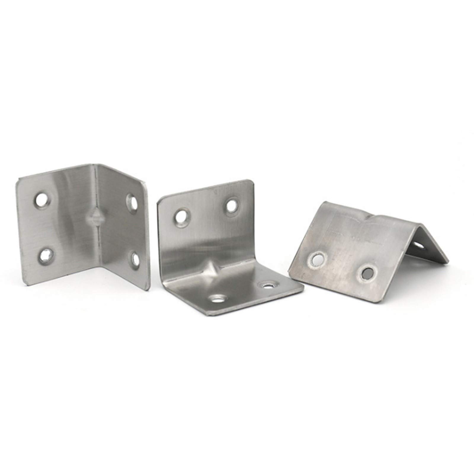 Conector Angular De Acero Inoxidable Para Madera – Escuadra De Montaje Con Tornillos Incluidos, Refuerzo Para Muebles Y Estructuras