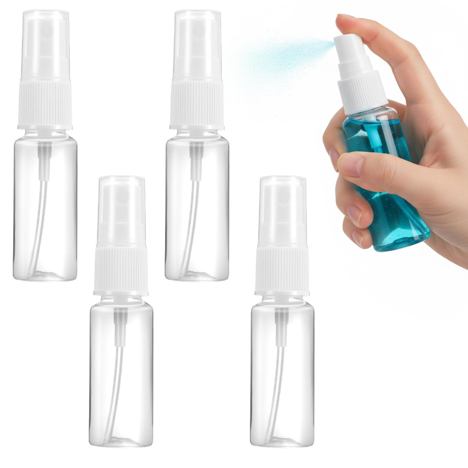 4 Pezzi Flaconi Spray, 100ml Bottiglia Spray, Riutilizzabile Tomizzatore Bottiglia di Profumo in Plastica, Trasparente Flacone Spray,Mini Flaconi Spray Vuoti, per Liquido Viaggio Cosmetico