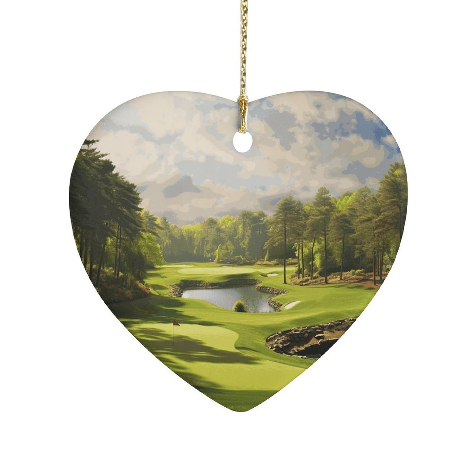 Fekiloot Style Golf Court Ceramic Ornament Home Decor Keepsake