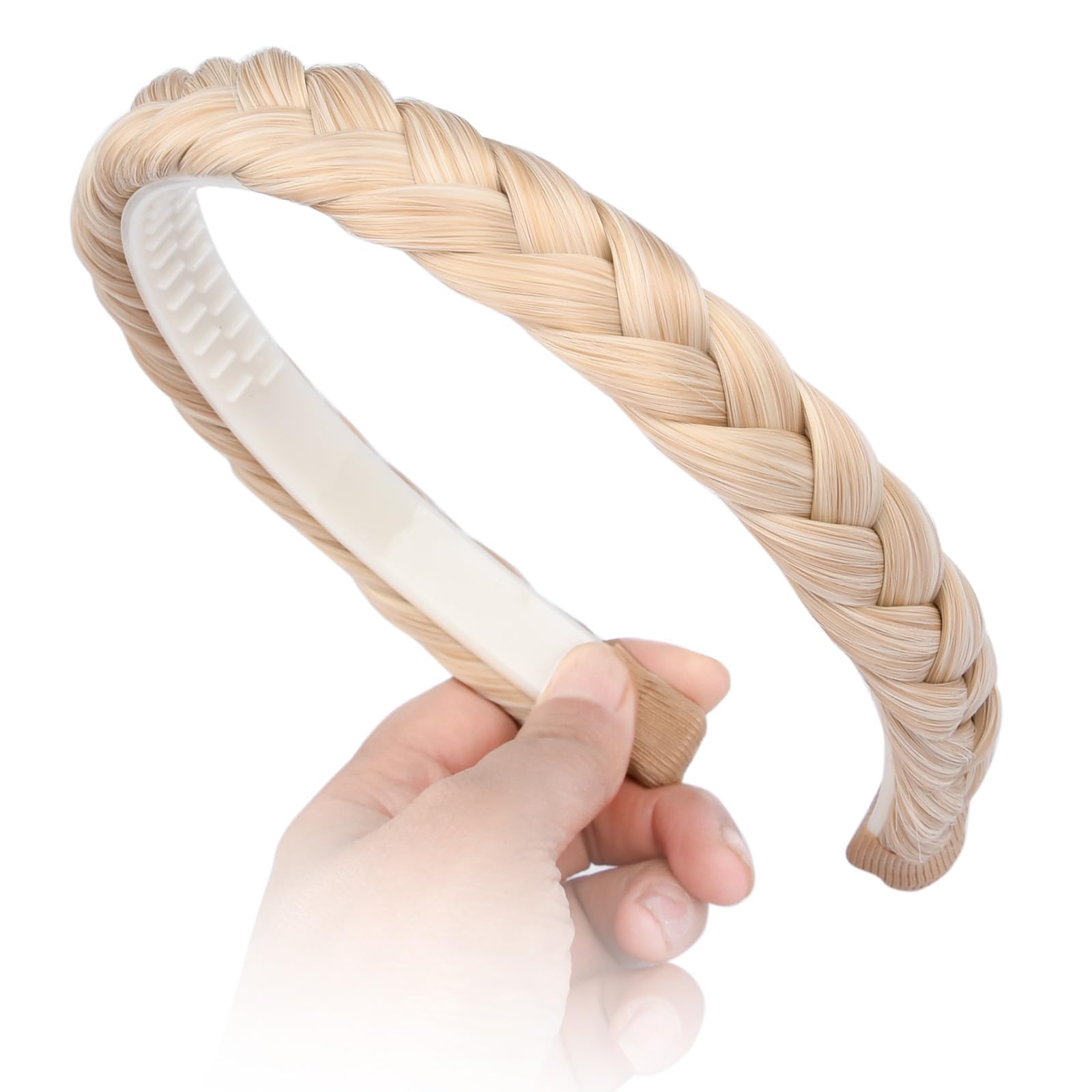 Gledola Braided Headband With Teeth Braids Hairband With Tooth Synthetic Hair Band Plaited Hairband For Women (Light Honey Blonde) - Image 4