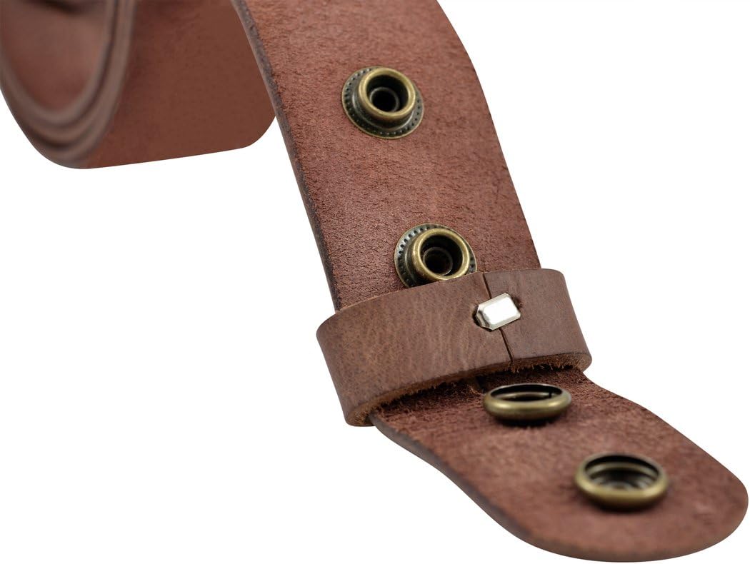 Vintage Full Grain Buffalo Leather Belt - Brown - TBS4135-200