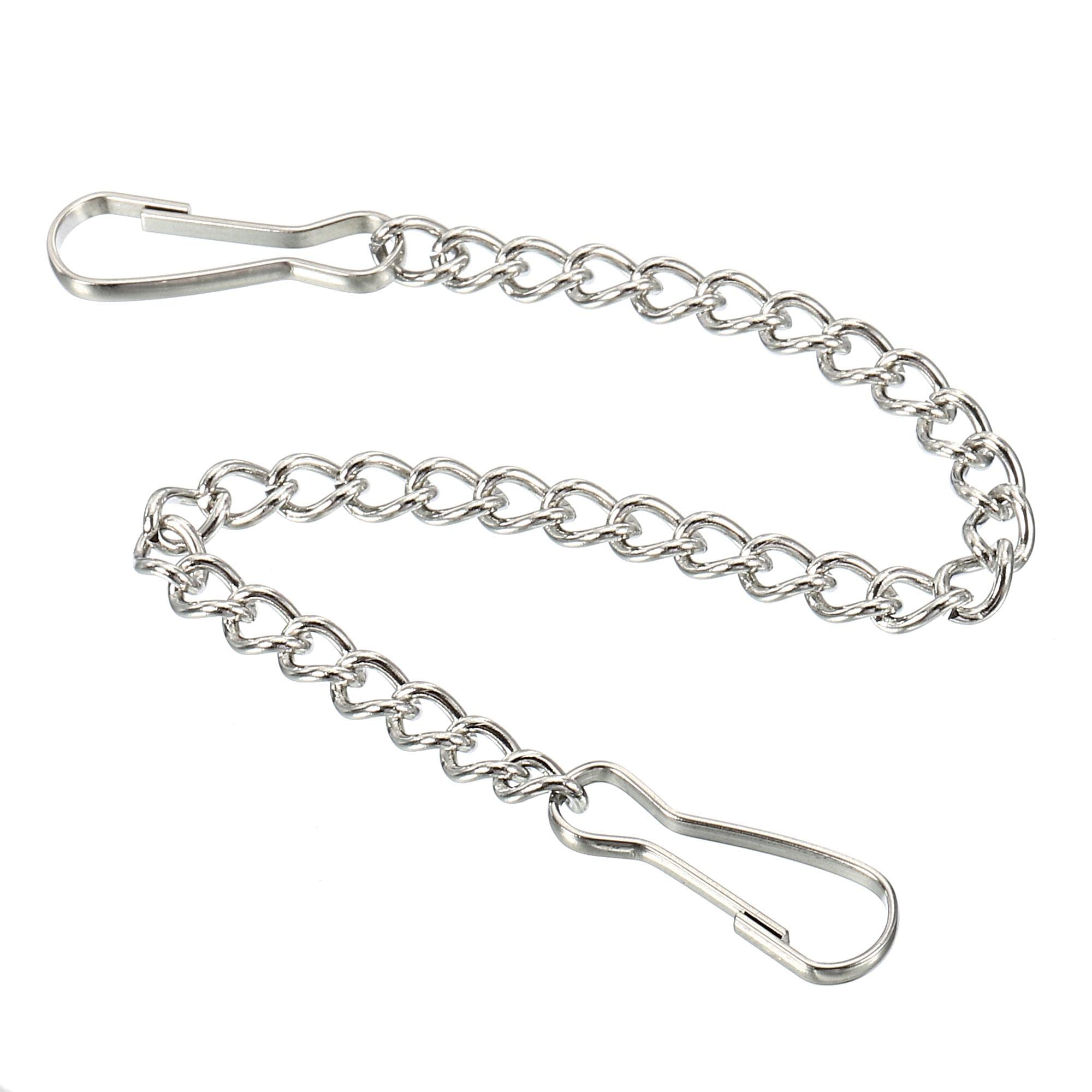 sourcing map Hanging Chain with Snap Clips 7.87 Inch Garden Plant Hangers for Signboard Chalkboard Basket Lantern Wind Chime, Stainless Steel Pack of 6