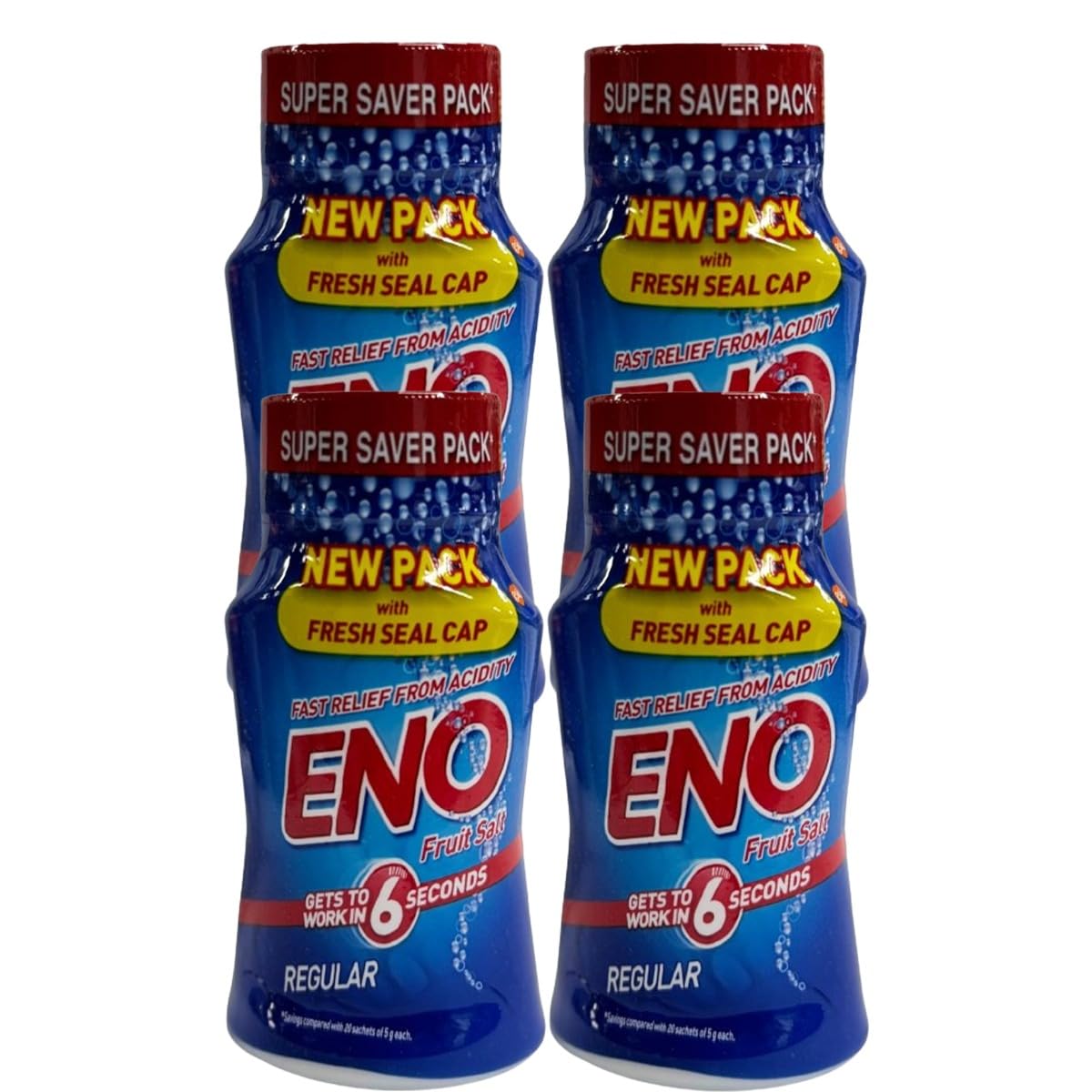 Fruit Salt Regular 100g Instant Energy Packs ENOFast Relief (E N O - Pack of 4)