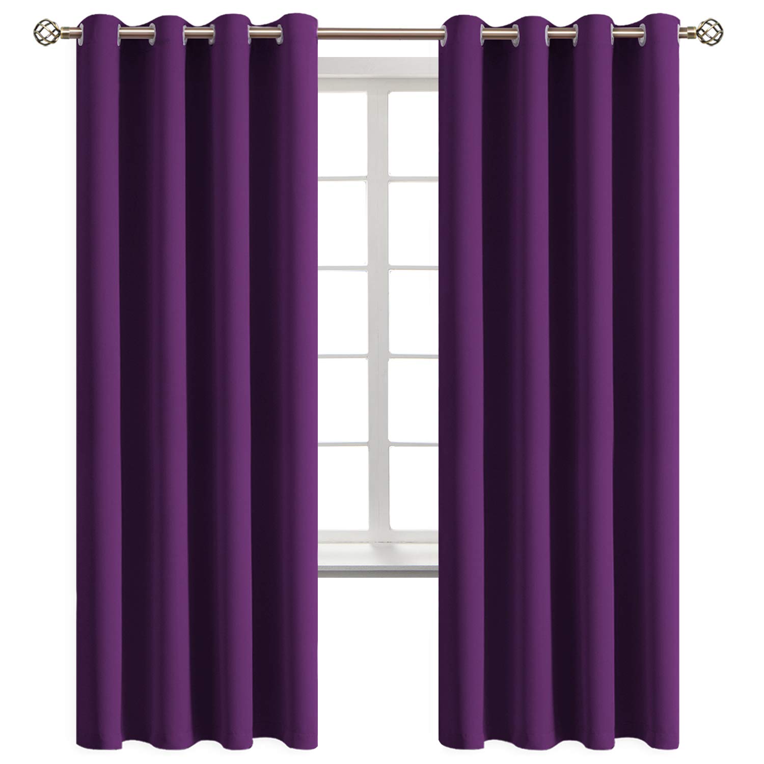 BGment Purple Blackout Curtains for Bedroom 72 Inch Long - 2 Panels