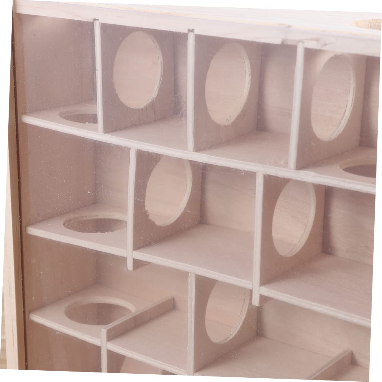 ibasenice Hamster Holzlabyrinth mit Glasabdeckung, Spielzeug für Kleintiere