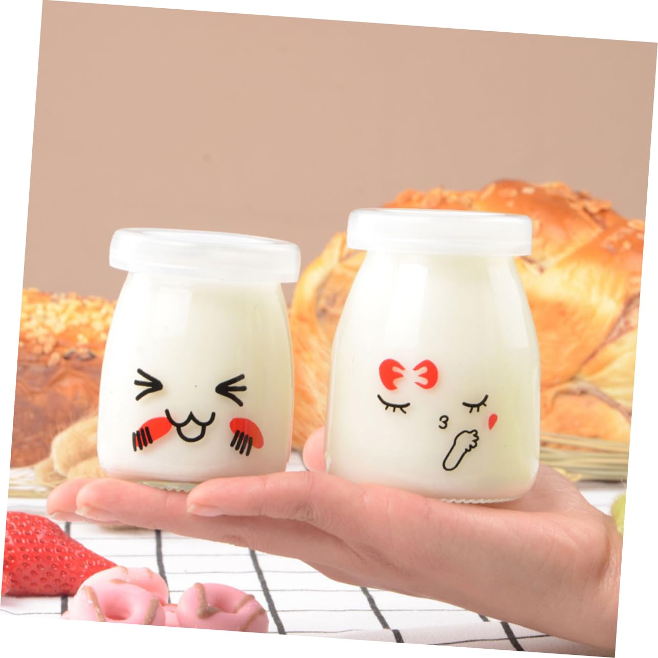 Cabilock 10 Piezas Frascos De Mermelada Tarro Sellado Tarros De Gelatina Tarros De Conservas Mini Tazas De Mousse Pequeña Botella De Leche Pequeño Alimento Tarro De Comida