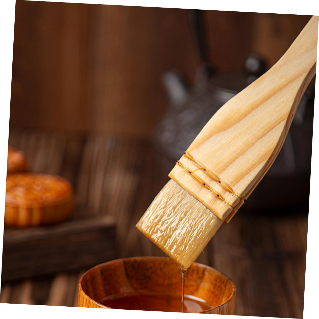 CIYODO 2pcs Kitchen Basting Brush Wool Pastry Grill Brush for Even Oil Application for Meats Cakes and Sauces Essential Tool for Baking and Bbq