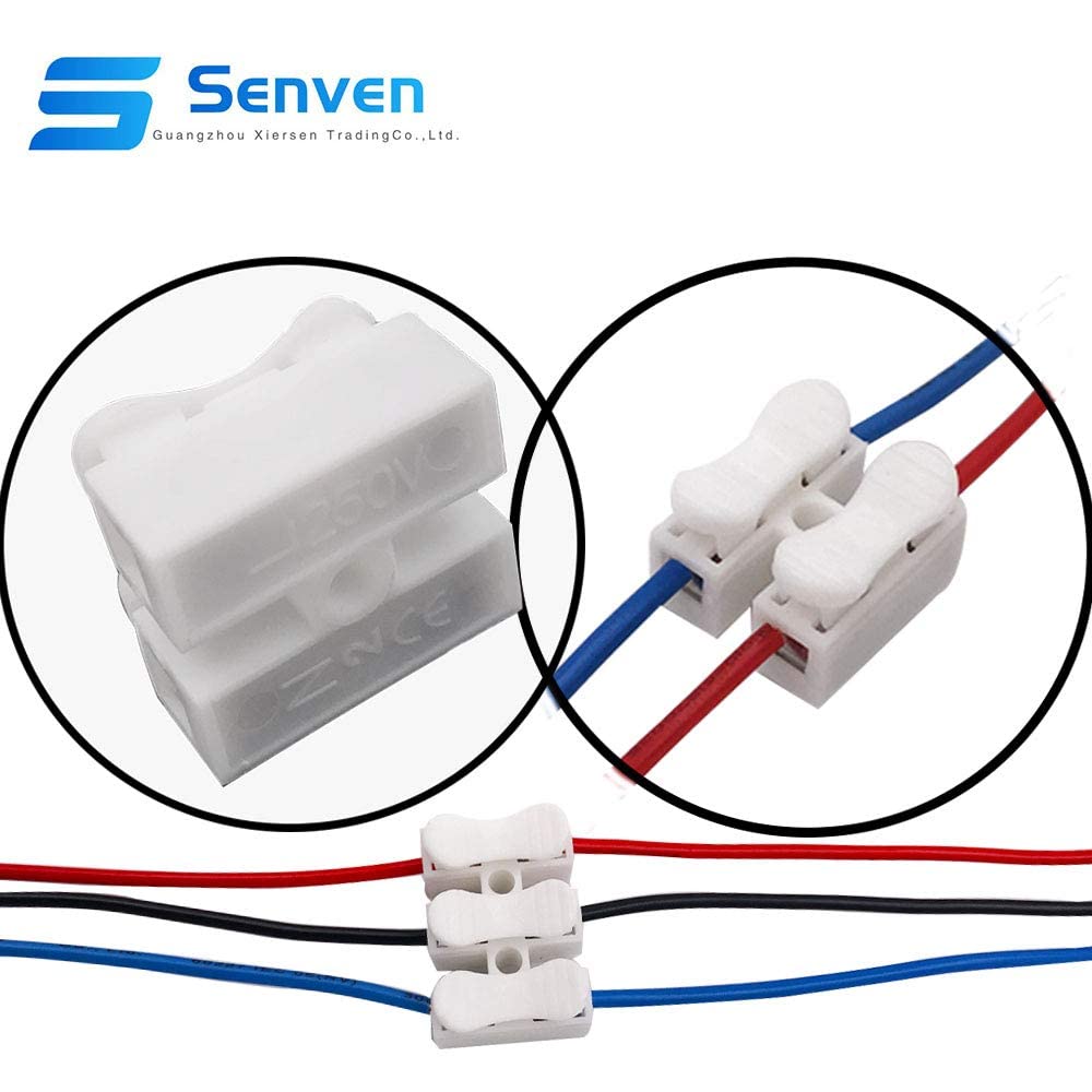 Senven 62Pcs Spring Quick Terminal Block Terminal Block 10A, Quick Connector Spring Connector
