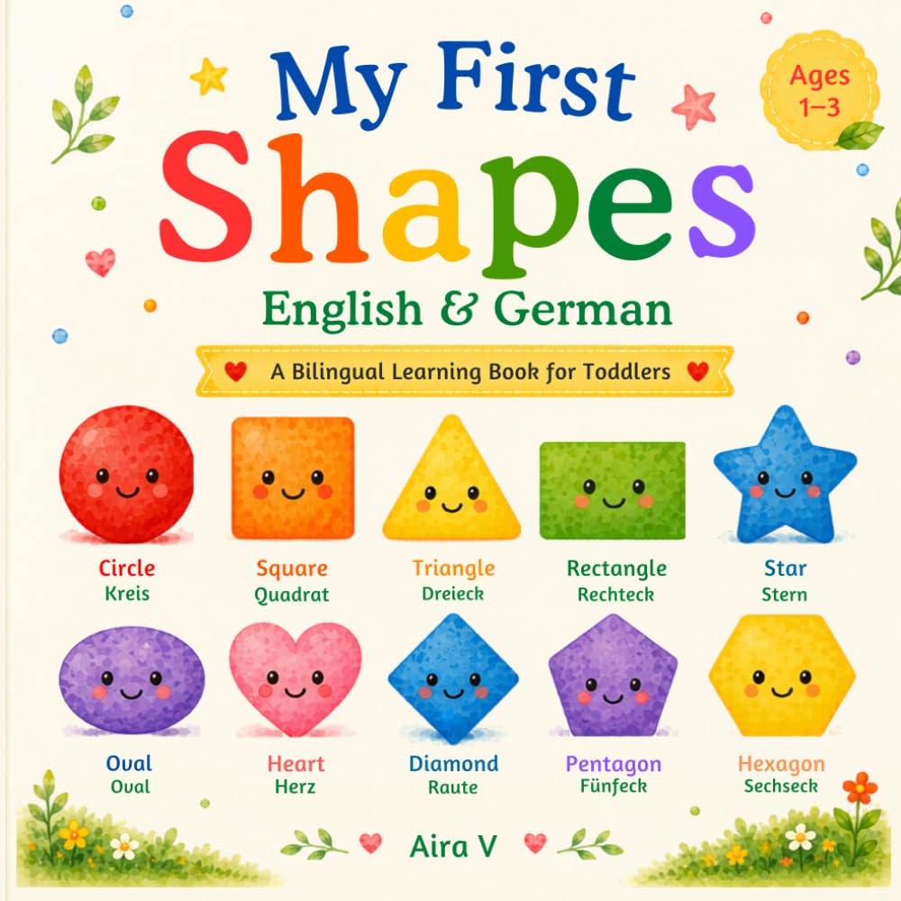 My First Shapes: English & German: A Bilingual Learning Book for Toddlers Ages 1–3 (My First Words : A Calm & Simple Bilingual Series For Toddlers)